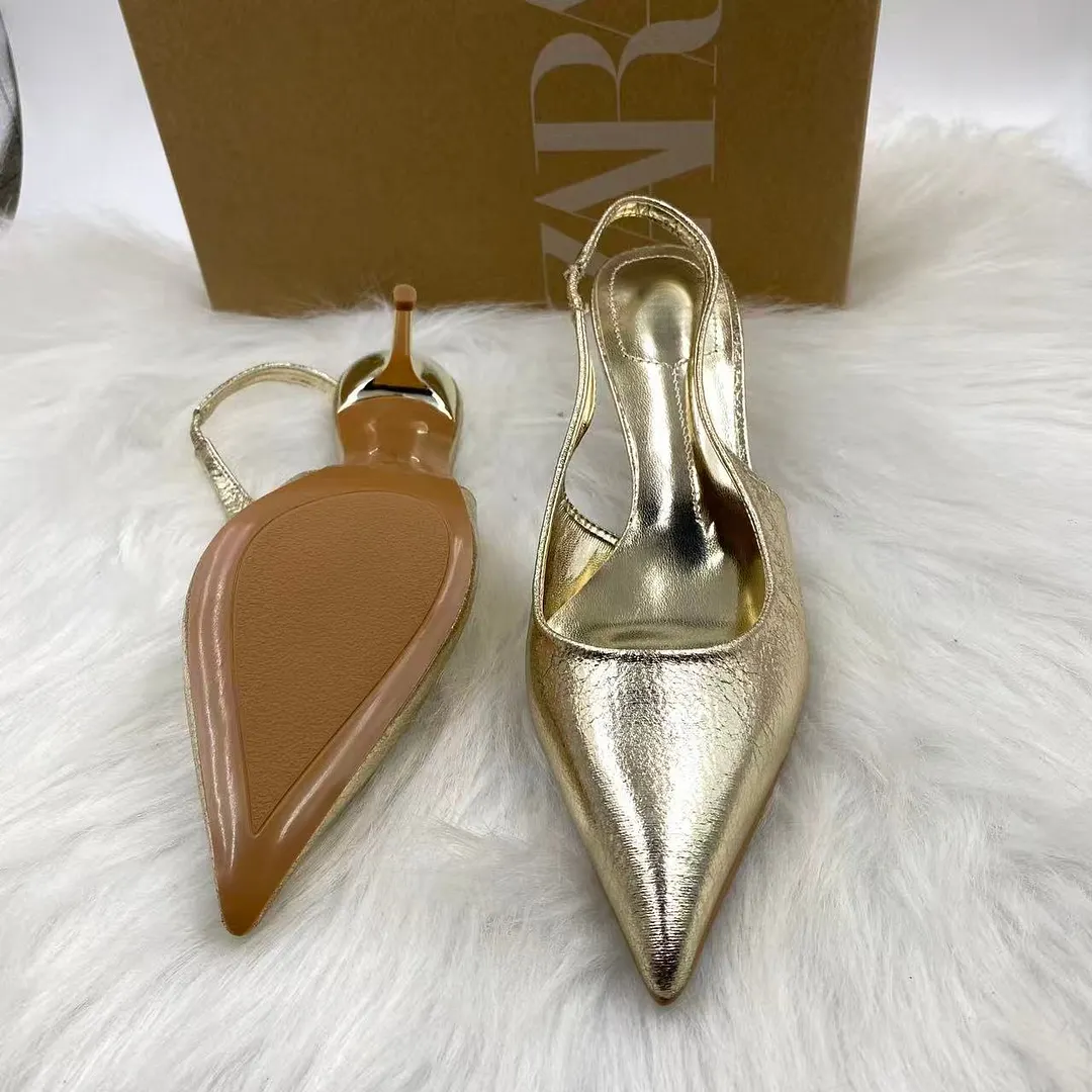 Breakj Breakj Home In The Autumn Of 2025 On The New Golden Sharp Behind The High-Heeled Women Muqin Shoes Small Fine Heel Big Size List