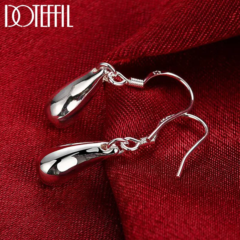 DOTEFFIL 925 Silver Earring Teardrop/Water drop/Raindrop Dangle Earrings For Women Jewelry