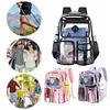 PVC Clear Outdoor Backpack Multi Pocket Transparent Sports Backpack Hiking Bag