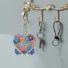 (US Local)6Pcs Acrylic Double Sided Heart Diamond Painting Keychain for Bag Decor