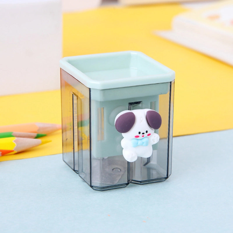 Double Hole Pencil Sharpener/children’s Cute Cartoon Pencil Sharpener Primary School Students Creative Stationery Multifunctional Pencil Sharpener