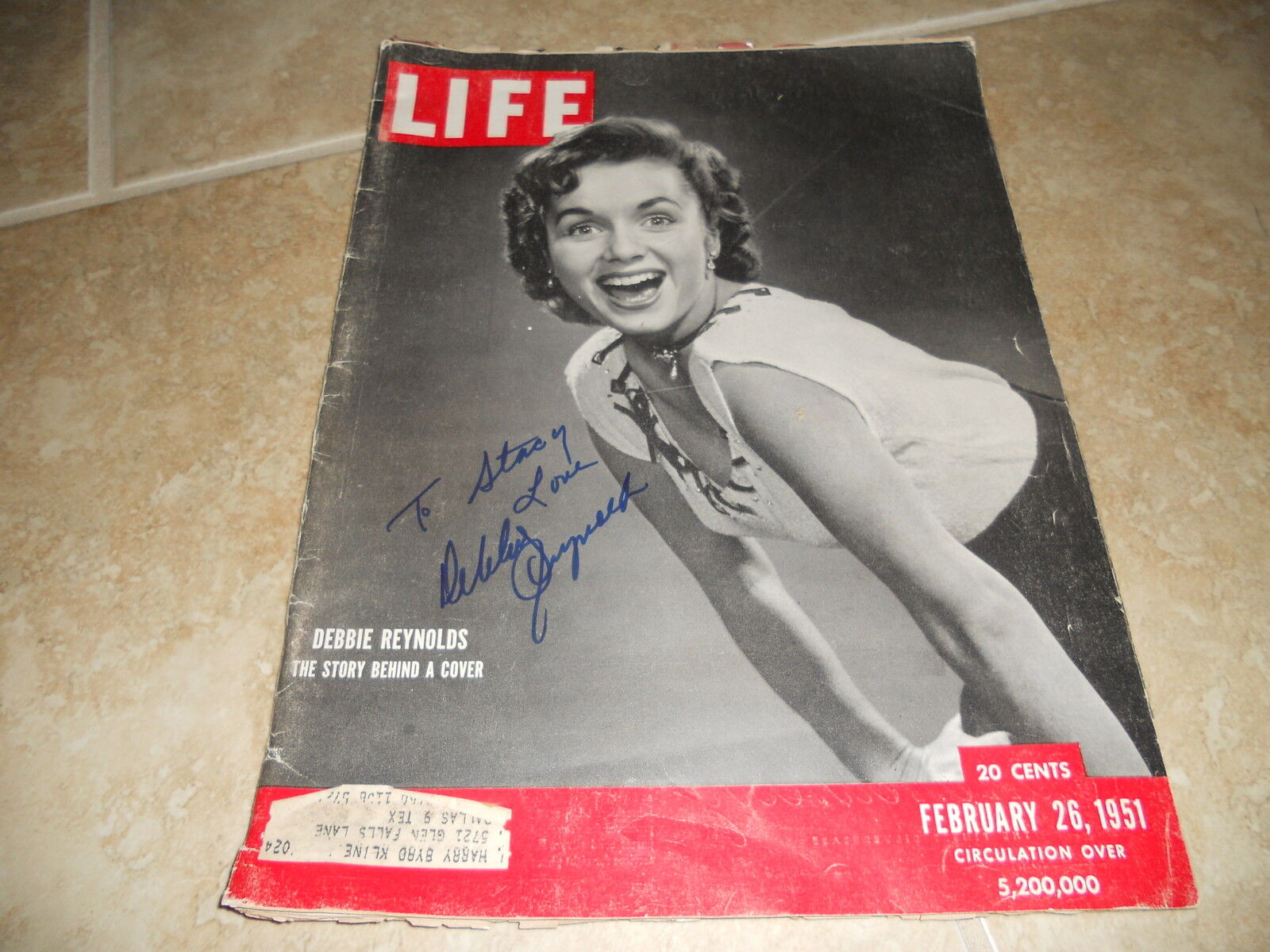 Debbie Reynolds Signed Autographed 1951 Life Magazine Cover Photo Poster painting PSA Guaranteed