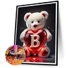 Diamond Painting -DIY Full Square Drill Heart Bear Letter B