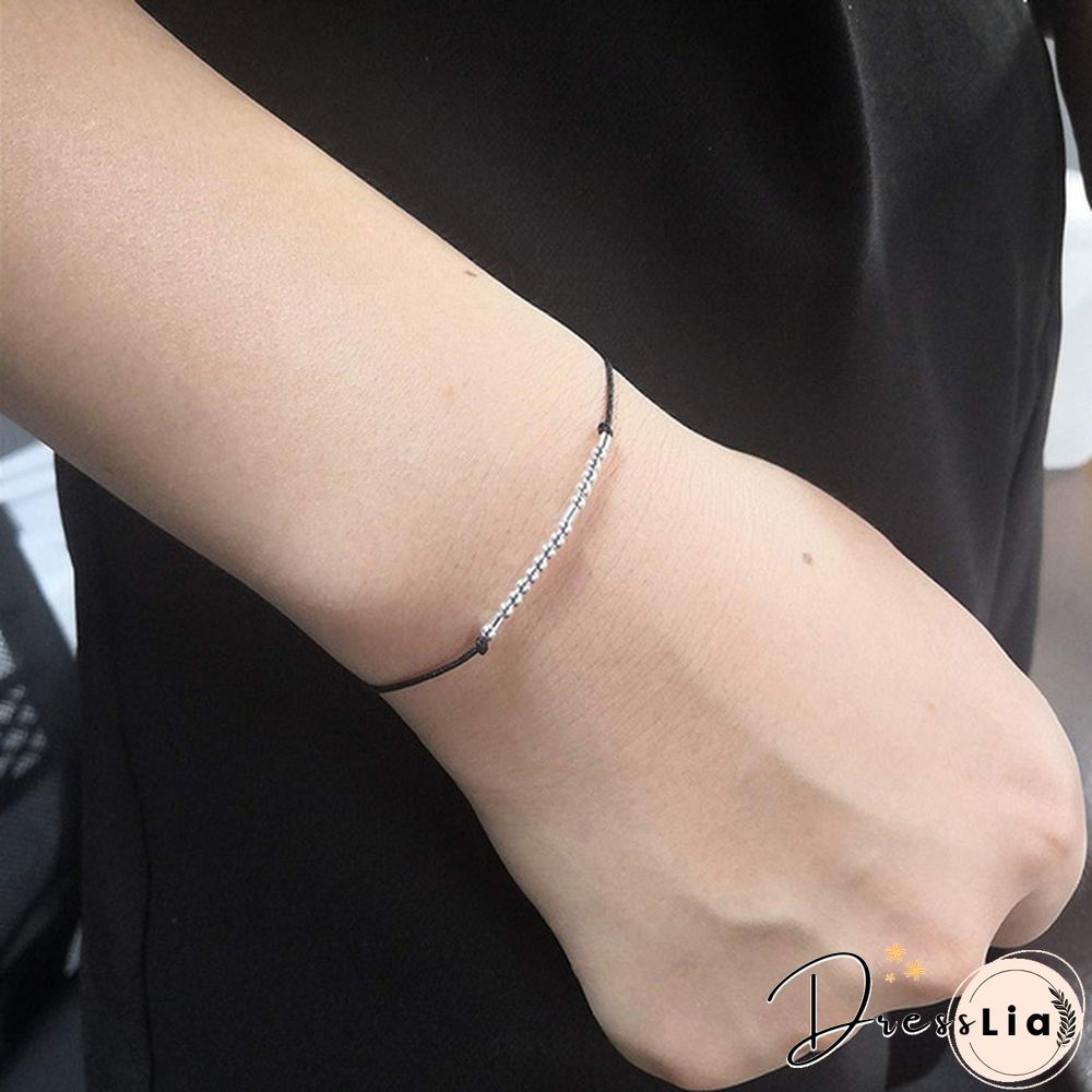 Fashion Bracelet Sterling Silver Beads On Silk I Love You Bracelet Gift Jewelry For Girls