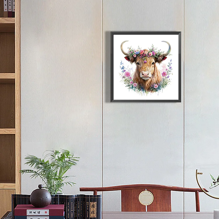 Highland Cow Frameless Diamond Painting Kit – Feeling Pretty Sparkly LLC