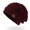 Leather Label Knitted Hat Warm Hat For Men And Women by Inlyline