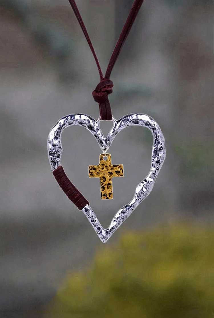 Vintage Cross Love Pendant Necklace socialshop