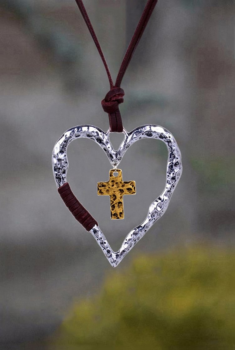 Vintage Cross Love Pendant Necklace socialshop