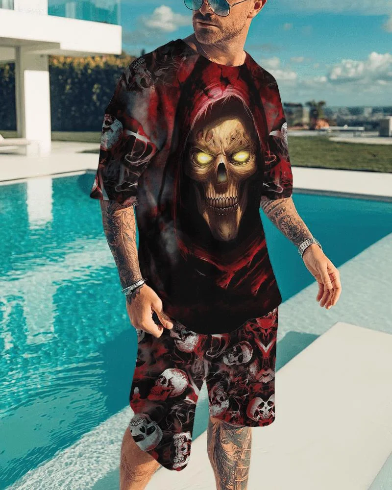 Men's Casual Print  Short Sleeve Suits-042612