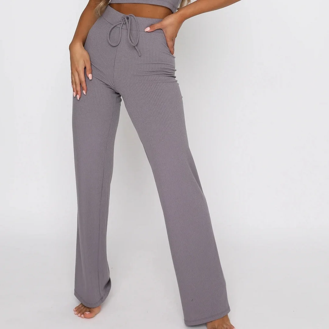 Articat 2021 Summer High Waist Sexy Straight Pants Women Sports Slim Black Long Trousers Streetwear Casual Solid Woman Pants