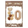 Retro Cream Caramel Cartoon Bunny Bear 0 - 9 Numbers Latex Aluminum Film Balloons Flags Package Kids Birthday Party Decors