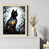 Cat Silhouette Halloween-11CT Stamped Cross Stitch 40*50cm/15.75*19.69in tapestrymarket