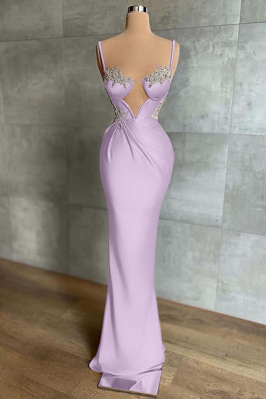 Designer Long Coral Spaghetti Straps Mermaid Sleeveless Prom Dress main image 1