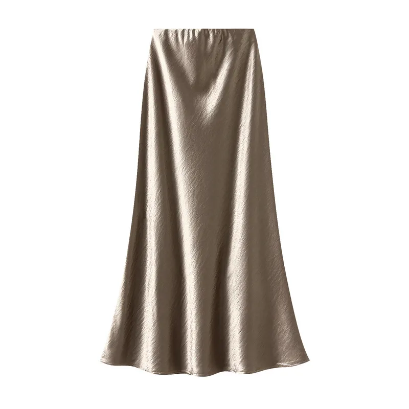 Nigikala Nigikala Temperament Pressure Folded Bare-Faced Fishtail Half-Dress Girl Spring Hanging Thin Bag-Butbice Long Dress 9836