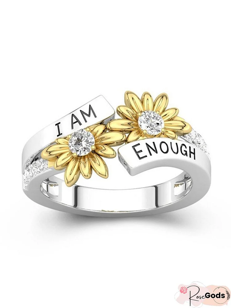 I Am Enough Diamond Daisy Ring