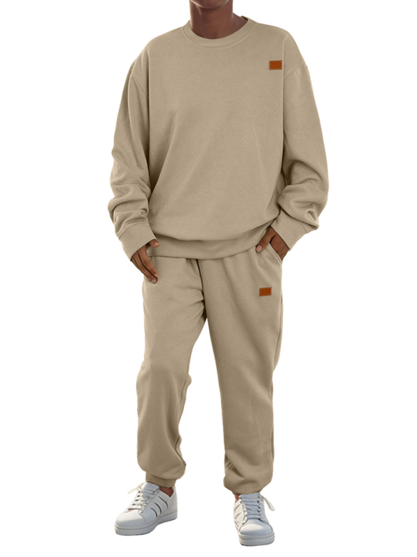 Mature Men Fashion Sports Casual Crew Neck Suit