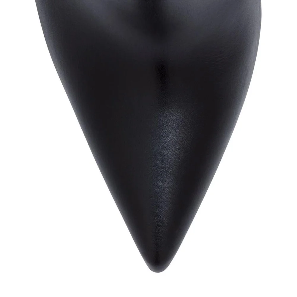 100mm Women's Closed Pointed Toe Stilettos Ankle Boots-MERUMOTE