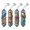 4Pcs Special Shape Bluebird Diamond Painting Bookmark Art Project for Book Lover