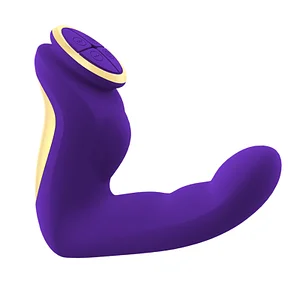 G-Spot & Clitoris Stimulator - Silicone Dildo with Finger Vibration and Prostate Massager