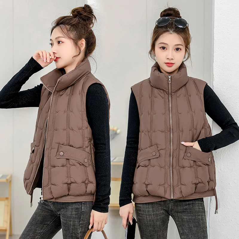 Toloer Down Cotton Vest Female 2024 Autumn / Winter New Korean Version Loose Hooded Vest Vest To Wear A Versatile Warm Jacket-Outfit Ideas