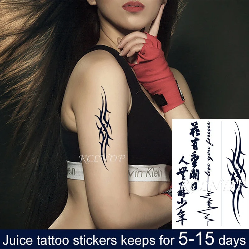 Waterproof Temporary Juice Ink Tattoo Sticker Star Circle Totem Patterns Fruit Gel Long Lasting Art for Men Women