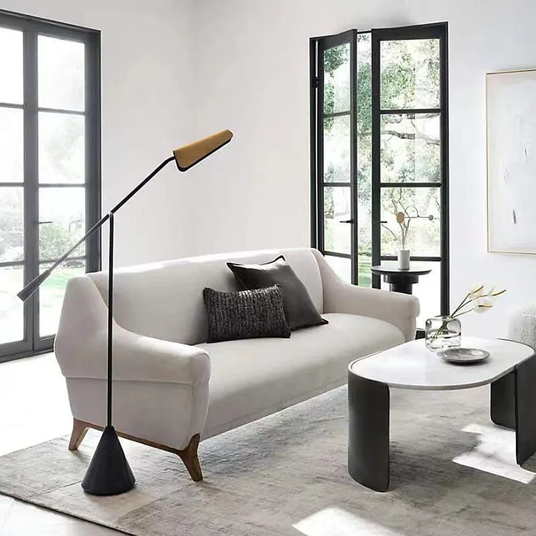 Salgado floor lamp, marble & metal