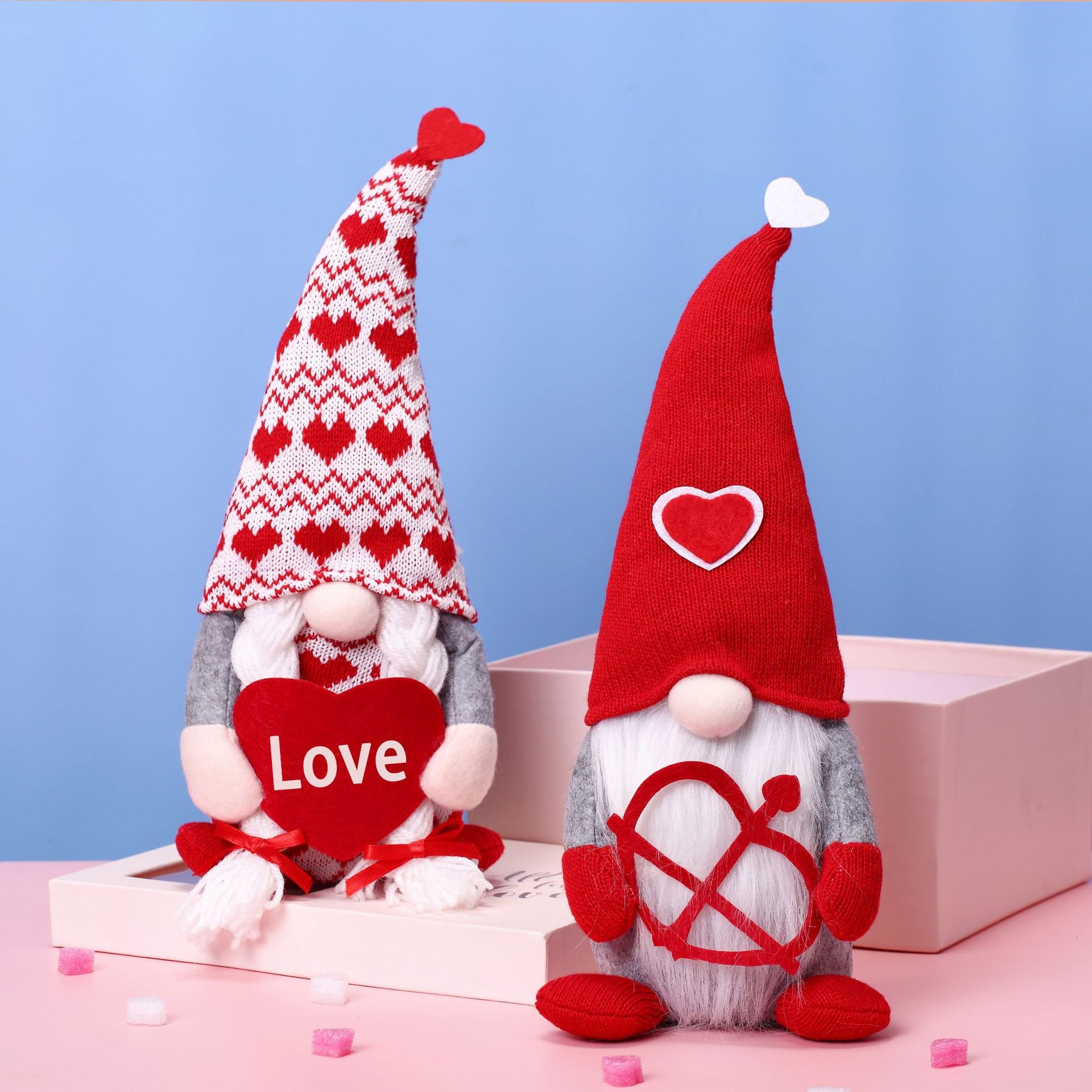 Cupid Heart Gnomes Doll Ornaments