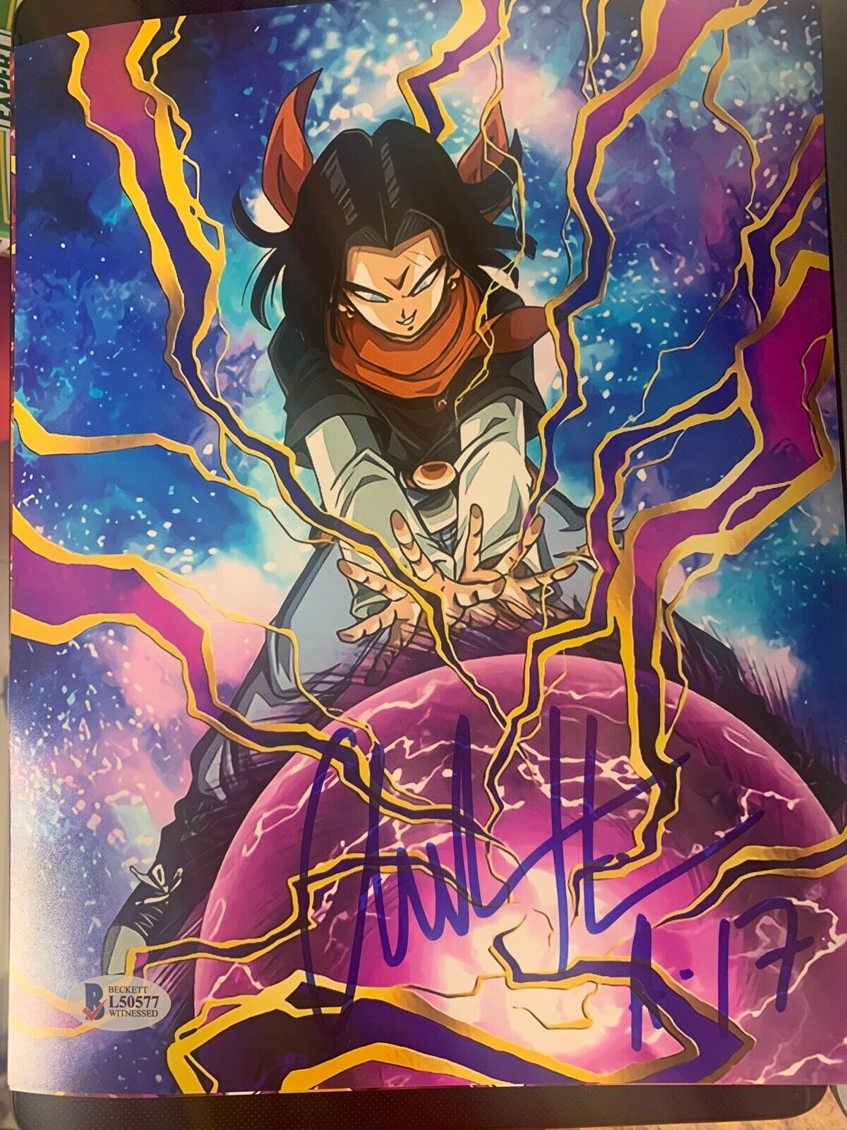 Chuck Huber signed 8x10 Photo Poster painting Dragon Ball Z Movie Android 17 Beckett D30