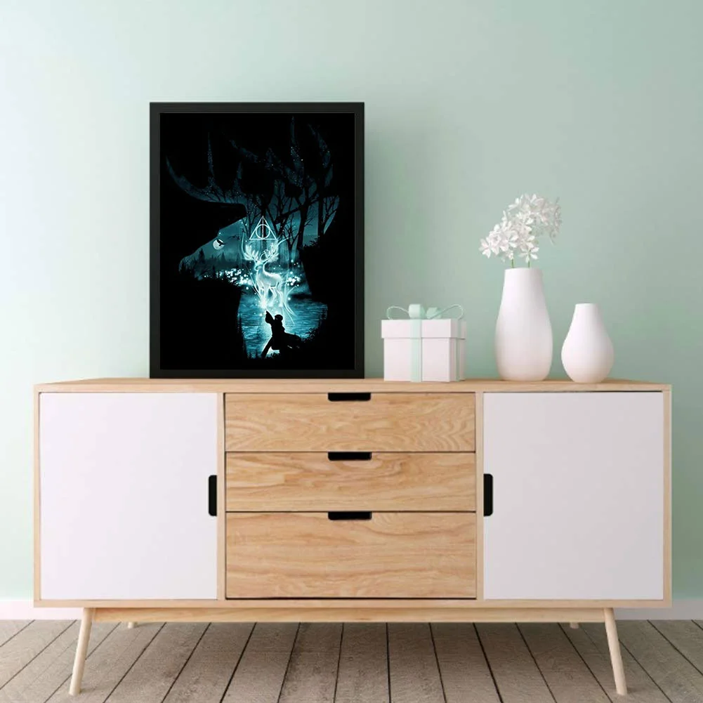 Diamond Painting - Full Round Drill - Harry Potter Silhouette(30*40cm)