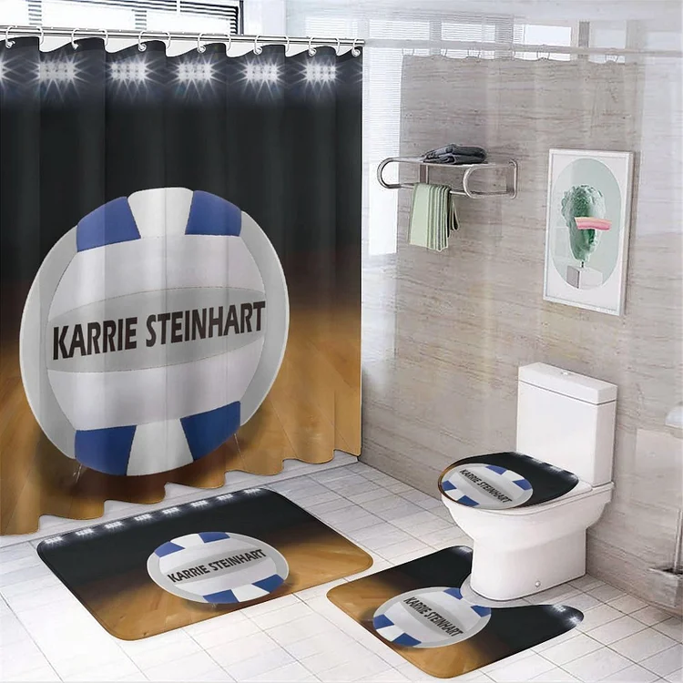 Personalized Volleyball Bathroom 4-Piece Set|Set04