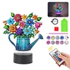 (US Local)Acrylic Double Sided Butterfly Vase Diamond Painting LED Night Light for Desktop