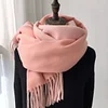 Plain Dual Colors Women Men Unisex Tassels Scarf Shawl