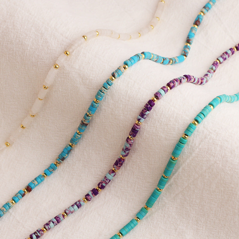 Street Round Geometric Copper Electroplating Necklaces