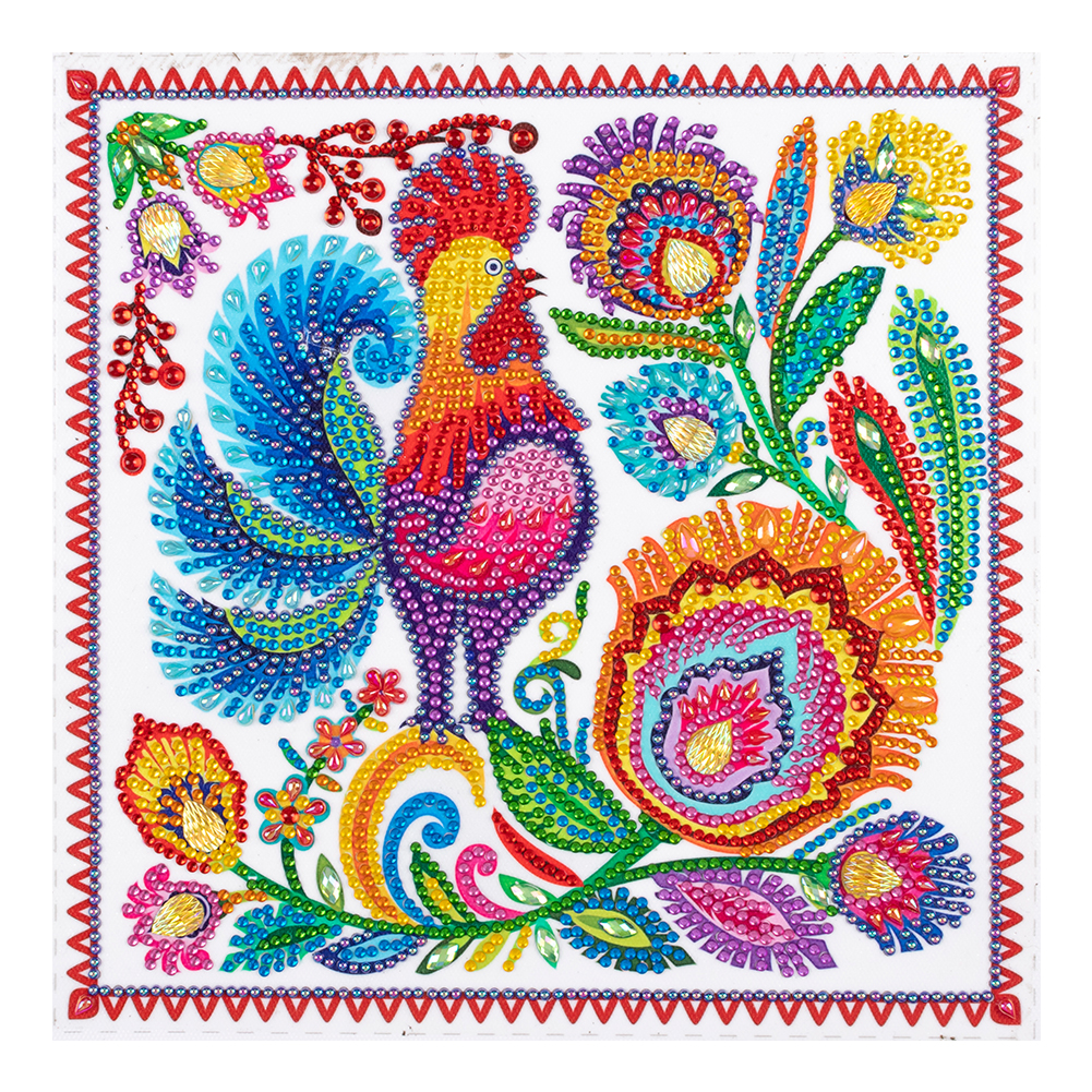 

Rooster - Special Shaped Diamond Painting - 30*30CM, 501 Original
