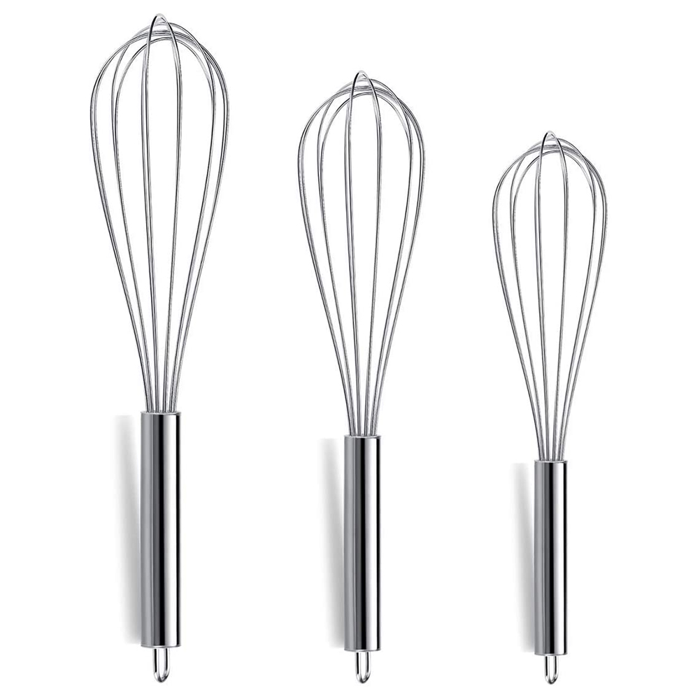 

3pcs Handheld Manual Stainless Steel Egg Beater Mixer Whisk Kitchen Tool, 501 Original