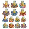 Mandala lotus acrylique DIY peinture en diamant porte-bougies sans bougies table de table de table pour d&eacute;butants adultes