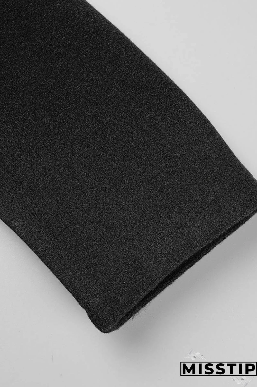 Black Casual Solid Patchwork Turndown Collar Outerwear