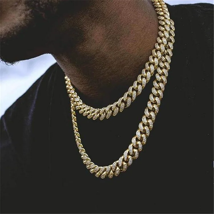 13MM Full Iced Out Paved Miami Curb Cuban Chain-VESSFUL