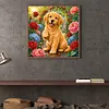 Diamond Painting -5D Full Round Drill Golden Retriever Puppy(40x40cm)
