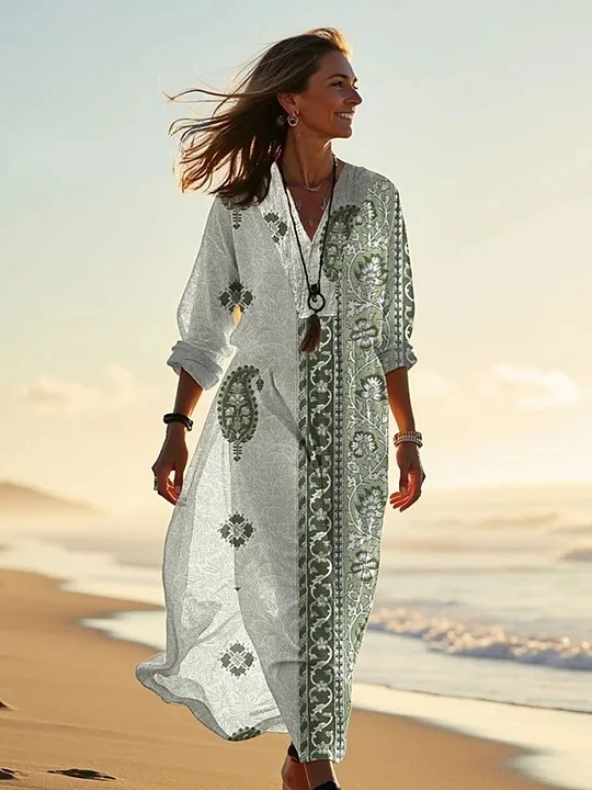 Women's  Holiday Vintage  Art Print Casual Dress