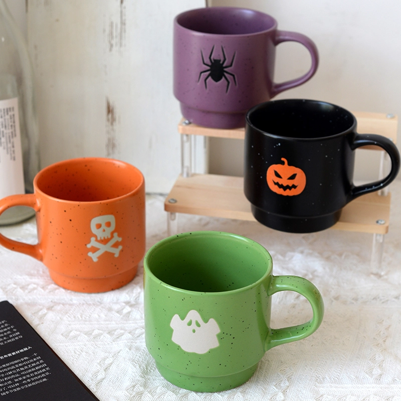 KEEPIN®Halloween Cup Funny Cute Cartoon Mug Household Ceramic Cup Set Stacked Cup Water Cup
