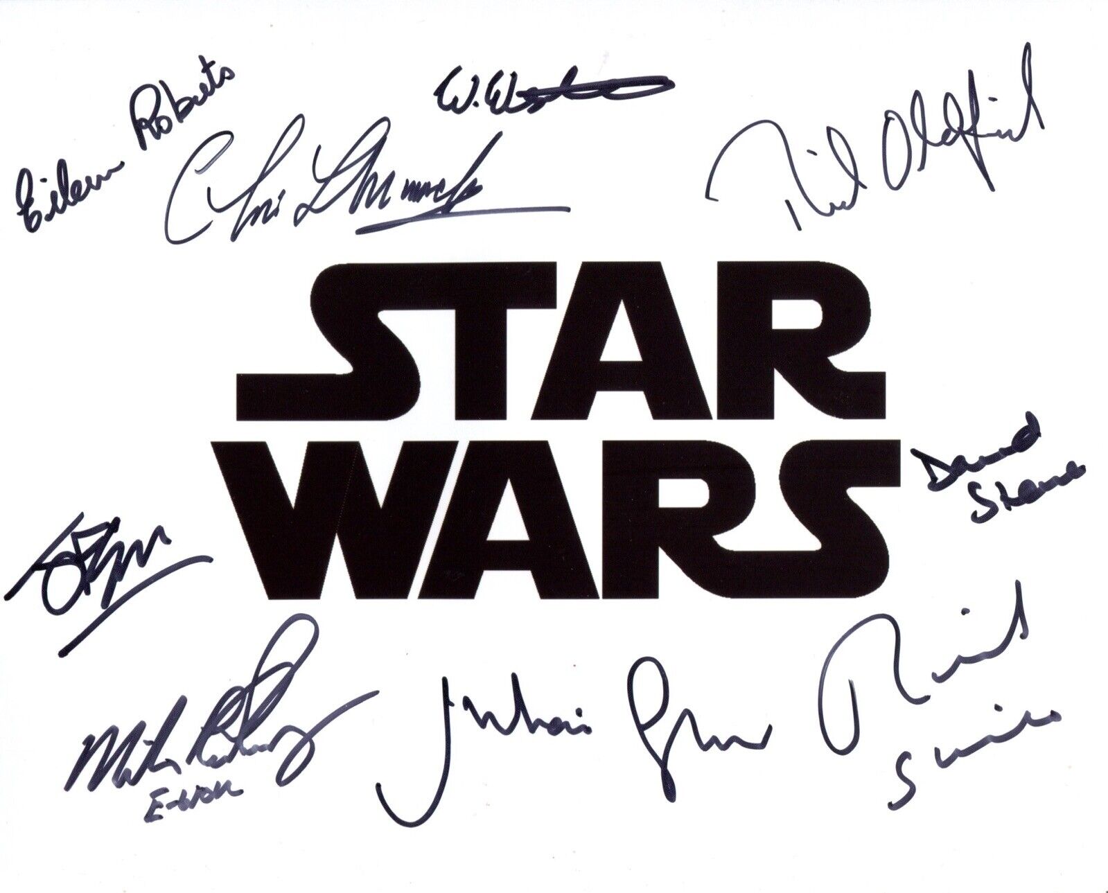 STAR WARS 8x10 Photo Poster painting signed by NINE actors who were in the films!