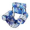 PVC Inflatable Floating Loungers with 3 Airbags Stylish Leaf Print Pool Lounger Stitch Reinforcement Maple Pattern Floating Recliner for Pool Beach Summer Water Play