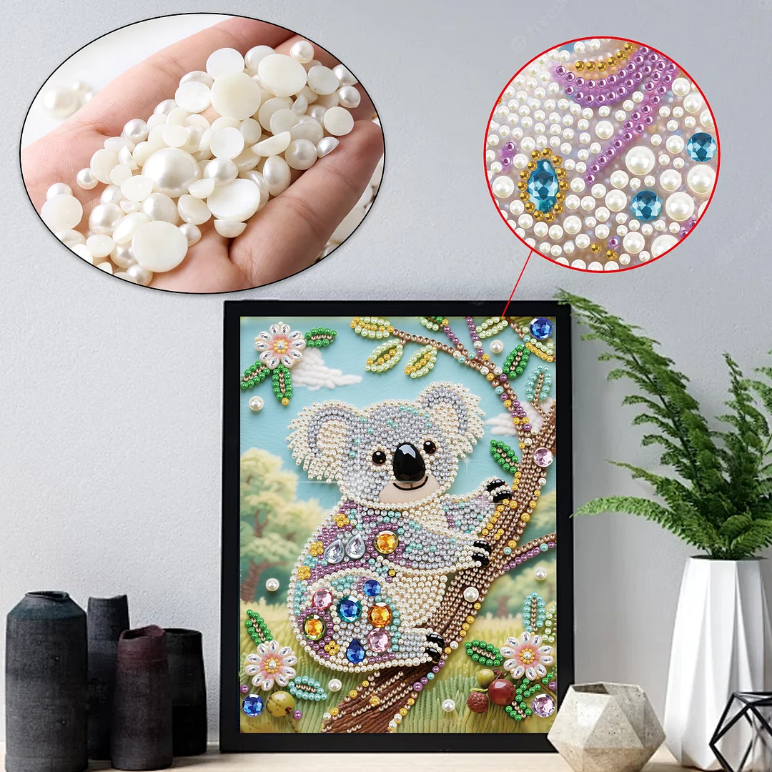 Blue Koala DIY Partial Diamond Pearl Painting Art Kits 30x40cm Special Shape Pearl Gem Paintings Picture Arts Craft for Adults Beginners Home Wall Decor