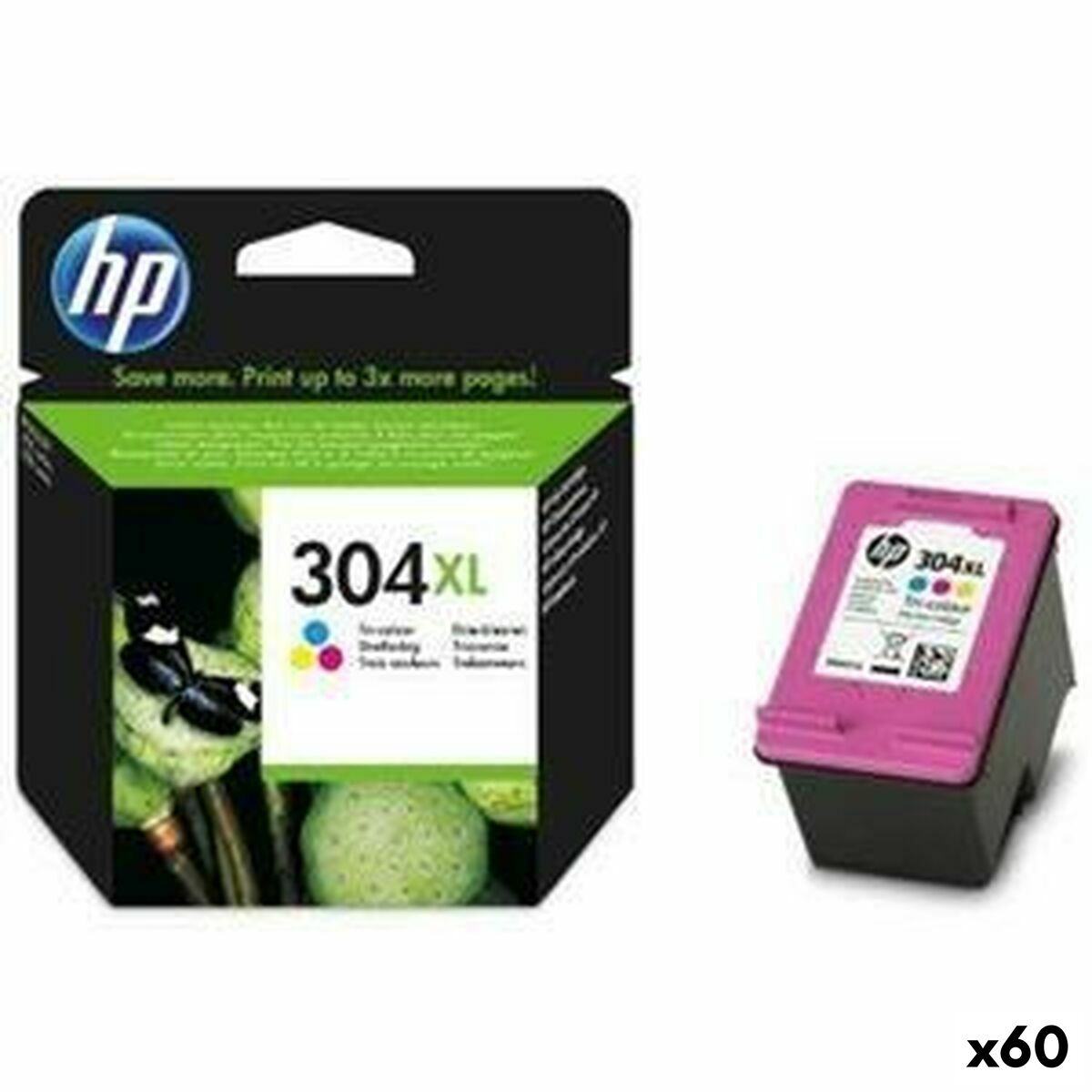 Original Ink Cartridge HP N&ordm;304XL Tricolour (60 Units)
