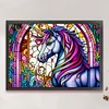 >SALE<Full Embroidery Cotton Thread 11CT Print Stain Glass Unicorn Cross Stitch60x45cm