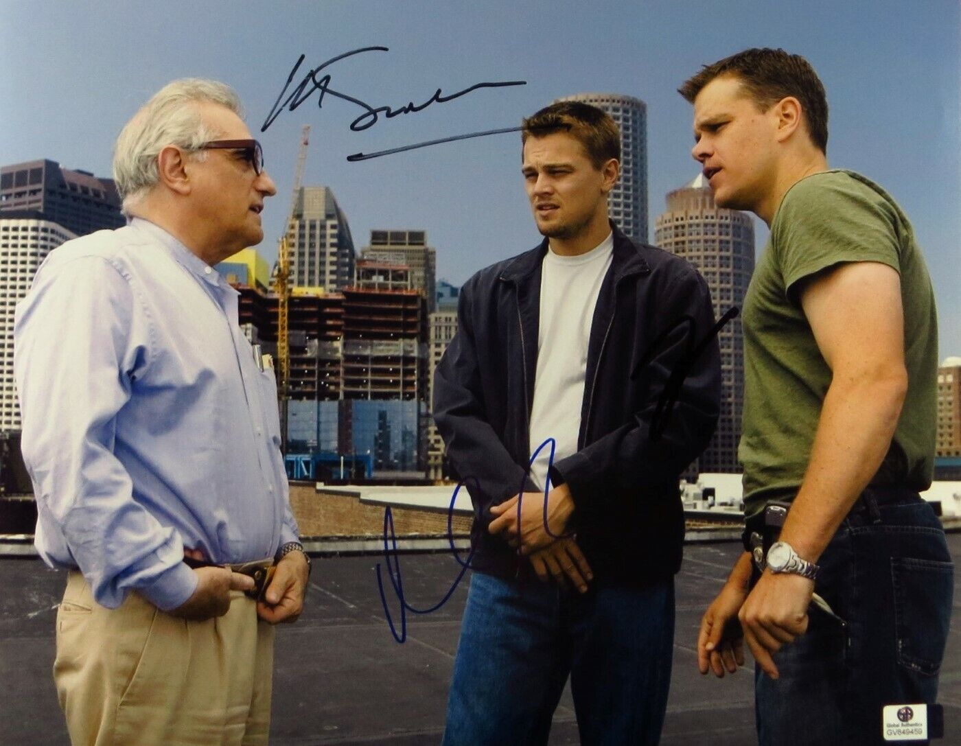 Leo DiCaprio Scorsese Damon Signed Autographed 11X14 Photo Poster painting The Departed 849459