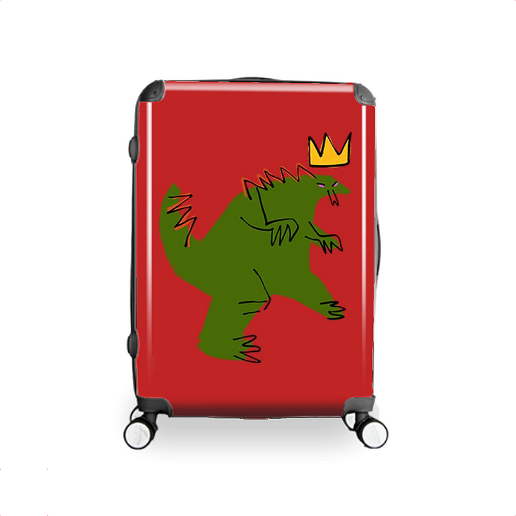 Angry Dinosaur Wearing A Basquiat Crown, Jean-Michel Basquiat Hardside Luggage