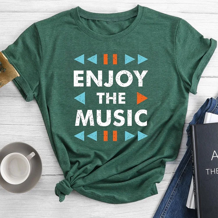 Enjoy The Music Round Neck T-shirt