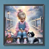 Diamond Painting-DIY Full Round Drill Girl and Dog